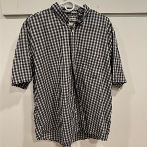 Men's Black and White Checkered Casual Shirt